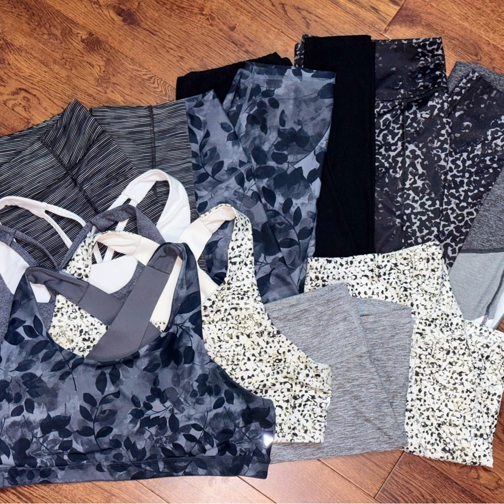Old Navy 2X Workout Pants Set Bra Shorts Bundle